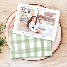 Tarjeta Festiva Felices vacaciones, moderna foto mínima