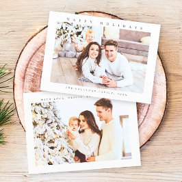 Tarjeta Festiva Felices vacaciones, moderna foto mínima