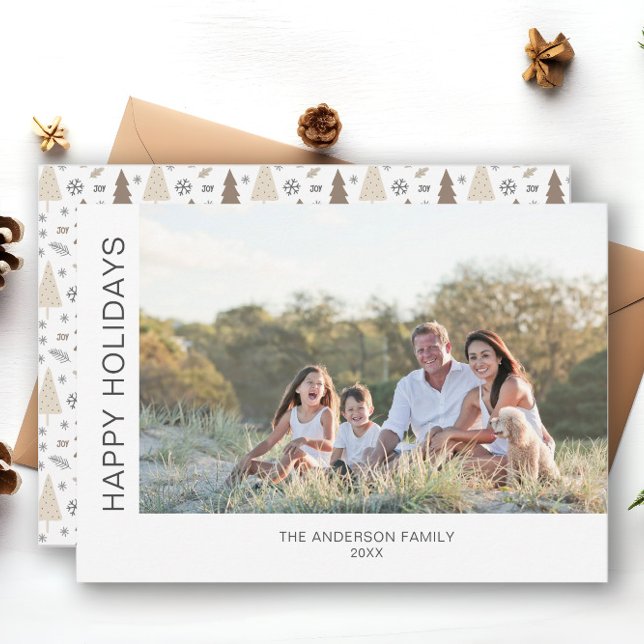 Tarjeta Festiva Felices vacaciones, moderna foto mínima (Subido por el creador)