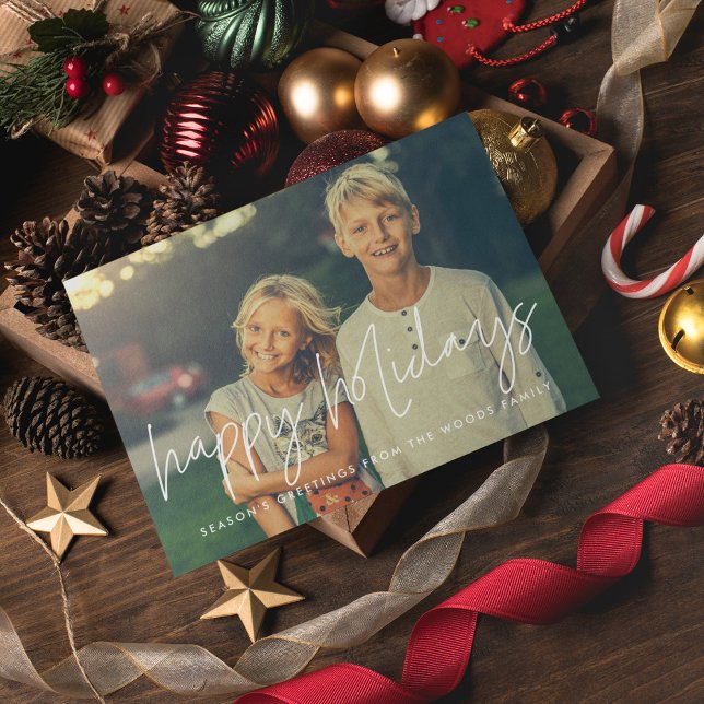 Tarjeta Festiva Felices vacaciones, moderna foto Minimalista (Subido por el creador)