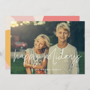 Tarjeta Festiva Felices vacaciones, moderna foto Minimalista
