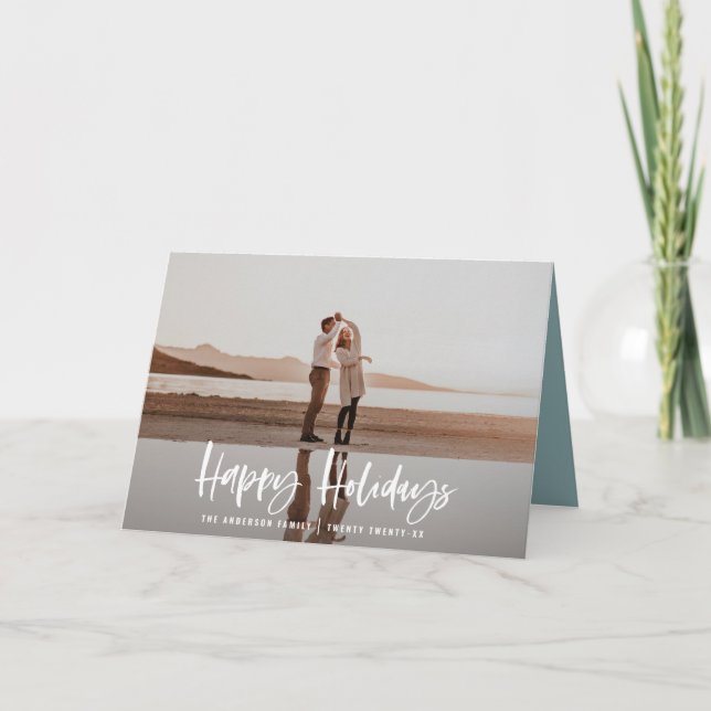 Tarjeta Festiva Felices vacaciones, modernos, mínimos navidades de (Anverso)