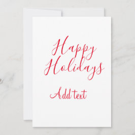 Tarjeta Festiva Felices vacaciones Navidades caligrafía roja simpl