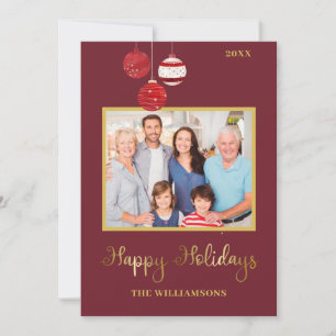 Tarjeta Festiva Felices vacaciones Navidades de acuarela de fotos 