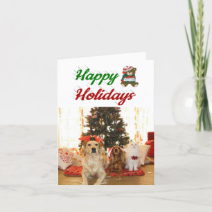 Tarjeta Festiva Felices vacaciones Navidades de Teddy Bear guión d