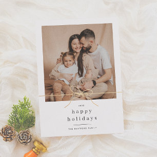 Tarjeta Festiva Felices vacaciones Navidades Minimalistas de Oro B