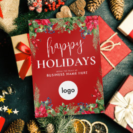 Tarjeta Festiva Felices vacaciones Navidades modernos Logo de nego