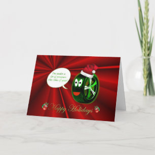 Tarjeta Festiva Felices vacaciones Navidades neumáticos sombrero s