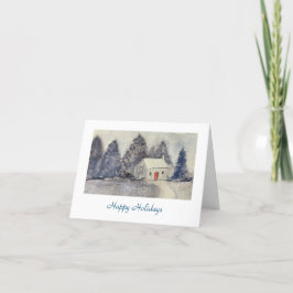 Tarjeta Festiva Felices vacaciones Navidades vacaciones en una cas