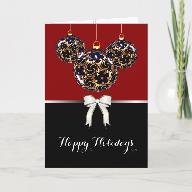 Tarjeta Festiva Felices Vacaciones Negocios/Corporaciones - Orname (Anverso)