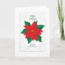 Felices vacaciones, negocios, la Poinsettia Roja e