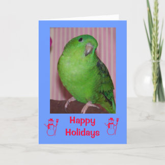 Tarjeta Festiva Felices vacaciones nevando