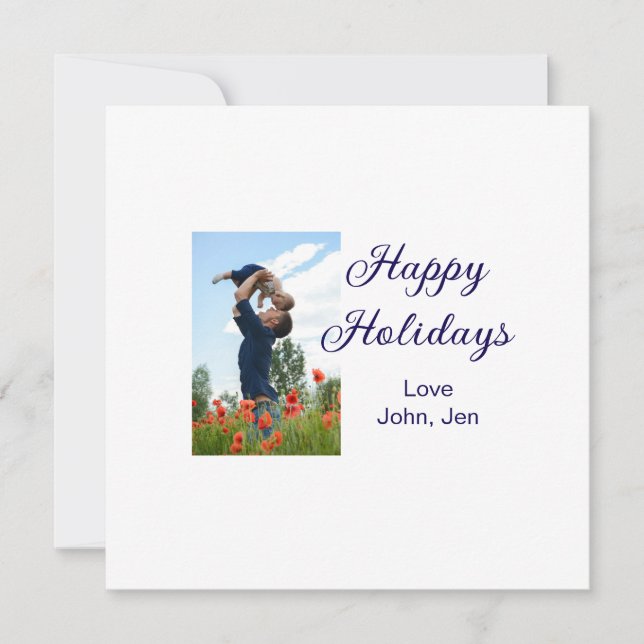 Tarjeta Festiva Felices vacaciones padre hijo Navidades regalos fa (Anverso)