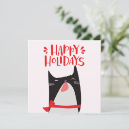Tarjeta Festiva Felices vacaciones - Personalizado de gatos de Nav