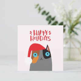 Tarjeta Festiva Felices vacaciones - Personalizado de gatos de Nav