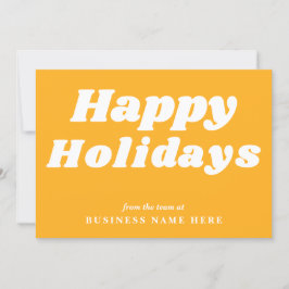 Tarjeta Festiva Felices vacaciones Retro Groovy Yellow Business