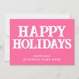 Tarjeta Festiva Felices vacaciones Retro Pink Business Corporate