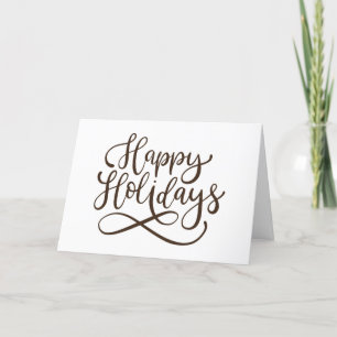 Tarjeta Festiva Felices vacaciones Script Calligraphy Business Hol