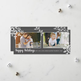 Tarjeta Festiva Felices vacaciones Snowflakes Christmas Photo Card