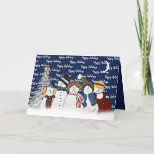 Tarjeta Festiva Felices Vacaciones, Snowflakes En Los Snowflakes