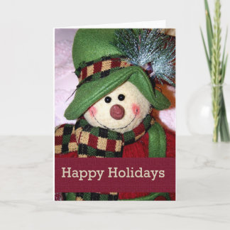 Tarjeta Festiva Felices vacaciones Snowman