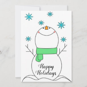 Tarjeta Festiva Felices vacaciones Snowman