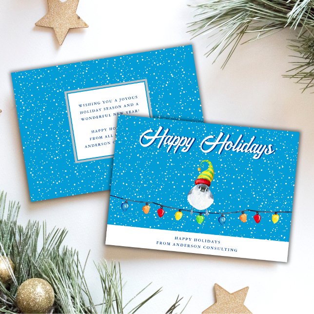 Tarjeta Festiva Felices vacaciones Snowowy Bird Business (Subido por el creador)