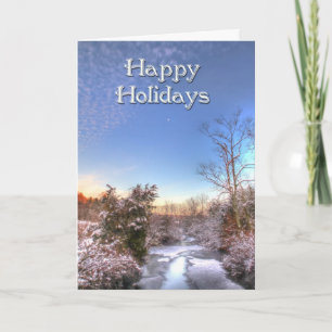 Tarjeta Festiva Felices vacaciones Snowy Creek