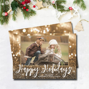 Tarjeta Festiva Felices vacaciones Sparkle Photo