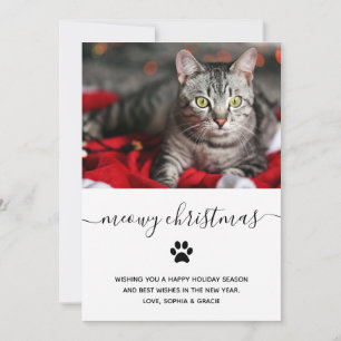 Tarjeta Festiva Felices y divertidas vacaciones del gato   Foto