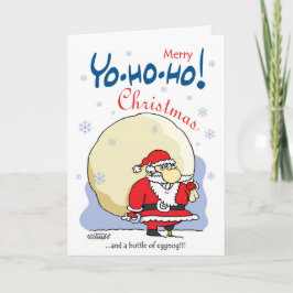 Tarjeta Festiva ¡Felices Yo-ho-ho Navidad… y una botella de yema!