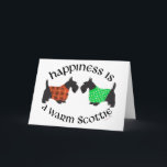 Tarjeta Festiva Felicidad a los territorios escoceses negros<br><div class="desc">Creado a partir de mis pinturas originales, los Territorios Escoceses usan sudaderas decorativas. Ven a ver los diferentes diseños de mi tienda y elige entre los colores y personalizares de la capa negra o de la rueda como quieras con nuestra herramienta de edición fácil! Añade el pie de foto perfecto...</div>