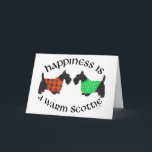 Tarjeta Festiva Felicidad a los territorios escoceses negros<br><div class="desc">Creado a partir de mis pinturas originales, los Territorios Escoceses usan sudaderas decorativas. Ven a ver los diferentes diseños de mi tienda y elige entre los colores y personalizares de la capa negra o de la rueda como quieras con nuestra herramienta de edición fácil! Añade el pie de foto perfecto...</div>