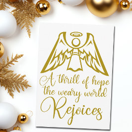 Tarjeta Festiva Felicidad Angel Elegant Oro Navidades Religiosos