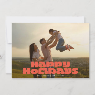 Tarjeta Festiva FELICIDAD DE LA FÁBRICA FÁCIL DE LA tipografía roj