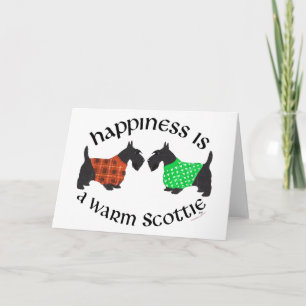Tarjeta Festiva Felicidad de los Terriers Escoceses Negros