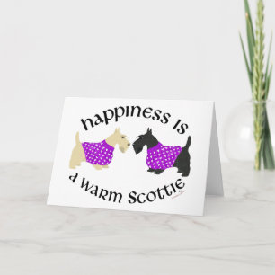 Tarjeta Festiva Felicidad de Scottie trigueño y negro