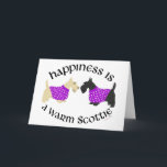 Tarjeta Festiva Felicidad en Escocia negra y en llantas<br><div class="desc">Creado a partir de mis pinturas originales, los Territorios Escoceses usan sudaderas decorativas. Ven a ver los diferentes diseños de mi tienda y elige entre los colores y personalizares de la capa negra o de la rueda como quieras con nuestra herramienta de edición fácil! Añade el pie de foto perfecto...</div>