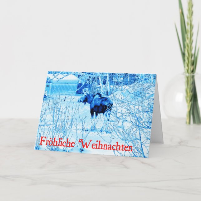 Tarjeta Festiva Felicidad Navideña - Alce Urbano (Anverso)