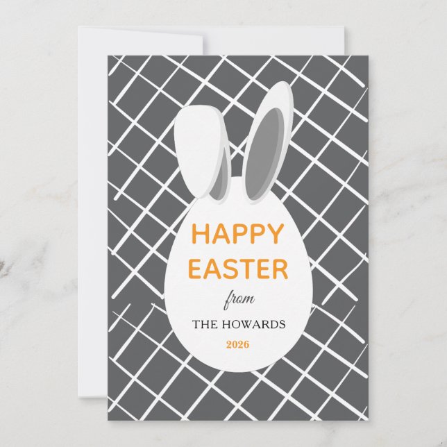 Tarjeta Festiva Felicidad Pascua Foto Patrones Modernos Elegantes (Anverso)