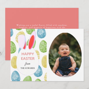 Tarjeta Festiva Felicidad Pascua Foto Patrones Modernos Elegantes