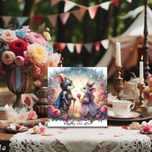 Tarjeta Festiva Felicidad por siempre después de Fairytale Mouse L