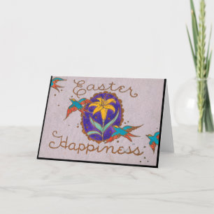 Tarjeta Festiva Felicidad vintage de Pascua