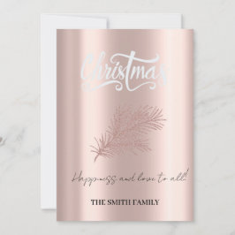 Tarjeta Festiva Felicidad y amor para todos, elegancia rosa dorada