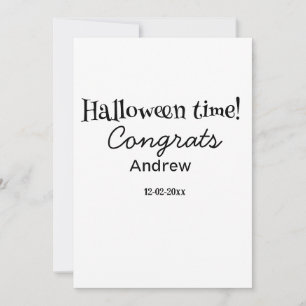 Tarjeta Festiva Felicidades en Halloween agregar nombre fecha año 