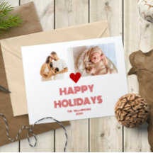 Felicidades modernas brillantes rojas 2 fotos