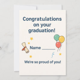 Tarjeta Festiva ¡Felicidades pequeño graduado! Personalizado para 