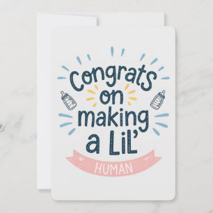 Tarjeta Festiva Felicidades por crear un pequeño humano Embarazo d