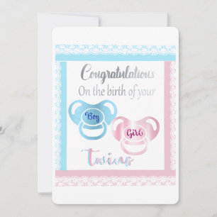 Tarjeta Festiva ¡Felicidades por el nacimiento de gemelos!