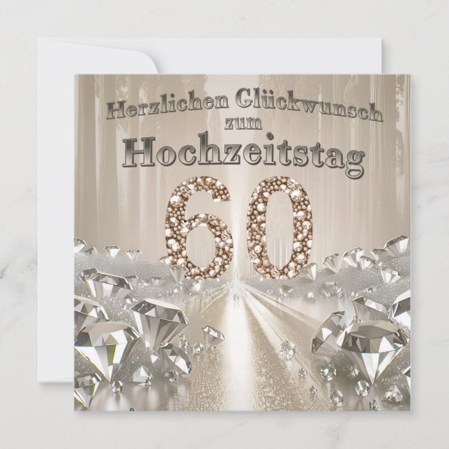 Tarjeta Festiva Felicidades por la 60. boda (Anverso)